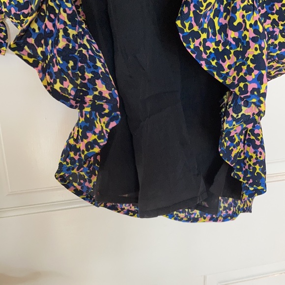 Scotch and soda multicolor print lined ruffled long sleeve short dress Sa XS NWT - Picture 8 of 11